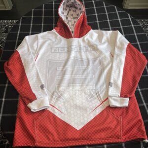 Berserk Athletics Hoodie Mens XXL White Red Pullover Graphic